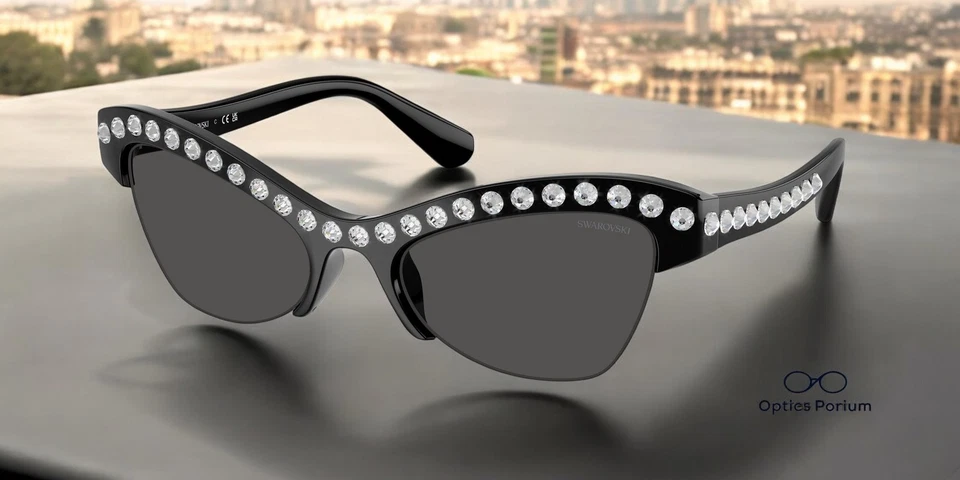 Gafas de sol para mujer SWAROVSKI SK6043 100187 negro gris oscuro 55 mm Foto 1 de 1