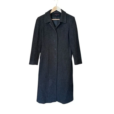 Gabardina larga de lana Ann Klein gris carbón 6P Foto 1 de 4