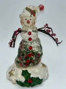 Christmas Winter Snowman Figurine Stocking Holder - Picture 1 of 9