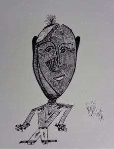 "Happy Camper" | Matt Zedler | Original Drawing | 1 of 1 | Black Ink | $150 - Picture 1 of 1