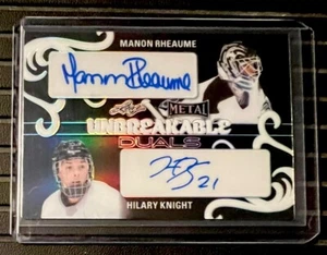 2024 Foglia Metallo Donna dello Sport Manon Rheaume Hilary Knight Doppio Auto Nero 1/1! - Foto 1 di 2
