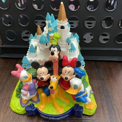 Walt Disney World Castle Plastic Coin Bank Mickey Minnie Pluto - Image 1 of 4