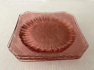 Juego de 4 platos de almuerzo Depression Glass Jeanette Adam Pink 7 1/2" SIN ARAÑAZOS - Imagen 1 de 7