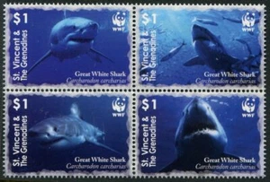 San Vicente las Granadinas - 2006 WWF 'GRAN TIBURÓN BLANCO' Bloque de 4 MNH [E7199] - Imagen 1 de 1