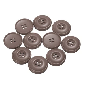 10pcs Sewing Buttons 25mm Resin Round Flat 4-Hole DIY Craft Buttons, Brown - Picture 1 of 5