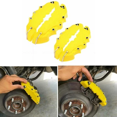 4x Disc Brake Caliper ABS Yellow 3D Racing Style Universal Car Truck Covers M+S Foto 1 de 4