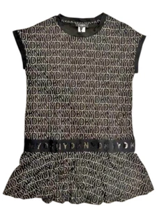 Dkny Blk/yellow Logo Dress Size 10 NWT - Picture 1 of 2
