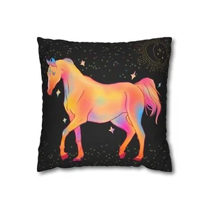 Bunter Pferdedeko Kissenbezug Kissenbezug - doppelseitig - Reitsport - Bild 1 von 17