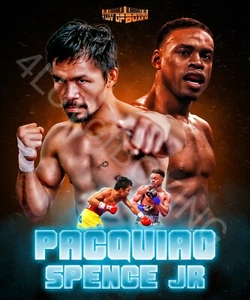 Póster Manny Pacquiao vs Errol Spence Jr 4LUVofBOXING nuevo arte de pared de boxeo - Imagen 1 de 4