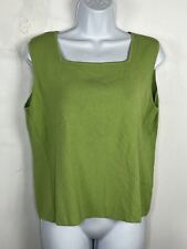 Cable & Gauge Petites Womens Sleeveless Top Sz PXL Green Square Neck