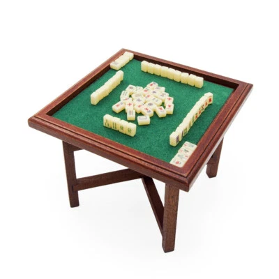 Mesa MahJong de Madera Miniatura 1:12 con Mini 144 Mah Jong Juego Juguetes Casa de Muñecas Foto 1 de 4