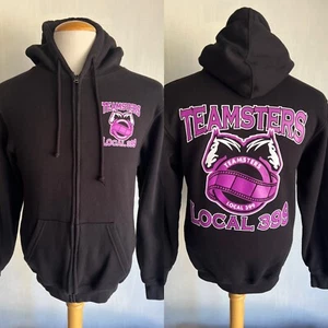 Felpa con cappuccio zip intera TEAMSTERS LOCAL 399 Hollywood California Union Small - Foto 1 di 6