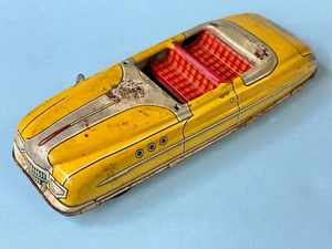 Vintage 11" MARX YELLOW SPEEDSTER Tin Lithographed Car 1949 Era - D-6581 - Picture 1 of 14