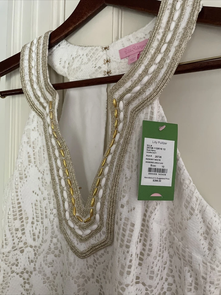 Lilly Pulitzer Calera Shift Resort White Jungle Lace Womens Dress Size 0