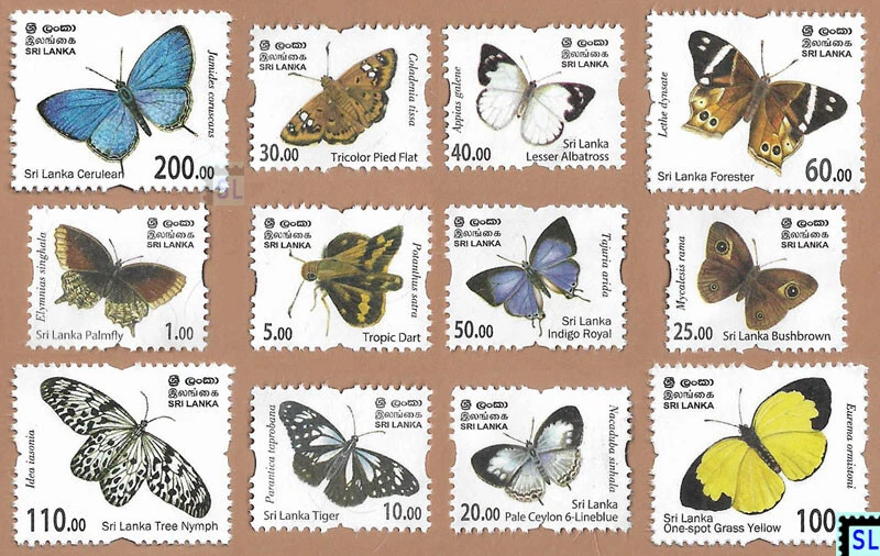 Sri Lanka Stamps 2022, Endemic Butterflies, Definitive, MNH - Image 1 of 1