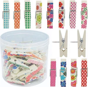 new 50 Pieces Wooden Push Pin Clips Decorative Thumbtacks Wooden Crafts Pins - Picture 1 of 5