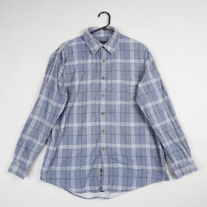 Ocean Pacific Corduroy Shirt Mens Large Blue Plaid Check Long Sleeve Cord B65 - Picture 1 of 10