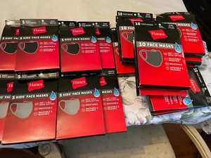 Hanes Face Mask 10 Pack - (Lot Of Masks 20 boxes - 200 Masks) - Picture 1 of 4