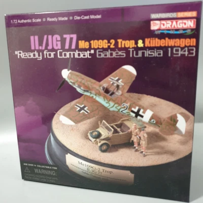 Dragon 50119 II./JG 77 Me 109g-2 Trop + secchio 1943 Metal modello finito 1:72 - Immagine 1 di 3