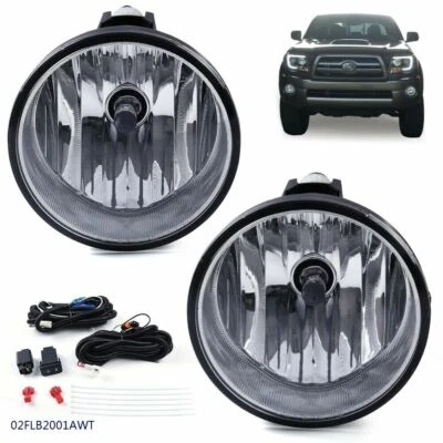 Juego de luces antiniebla carcasa cromada lente transparente apto para Toyota Tacoma 2005-2011 Foto 1 de 4