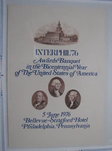 ABNC Vignette Sheet - 1976 Interphil Awards banquet Menu Souvenir Card SO5 - Picture 1 of 3