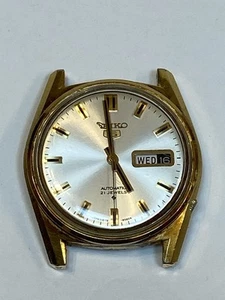 Seiko 5 6119-8095 Automatic 21 Jewel Sept 1971 goldfarben 36mm TEILE oder REPARATUR - Bild 1 von 6