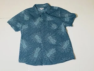 Camisa tropical Haggar grande para hombre verde con piñas - Imagen 1 de 5