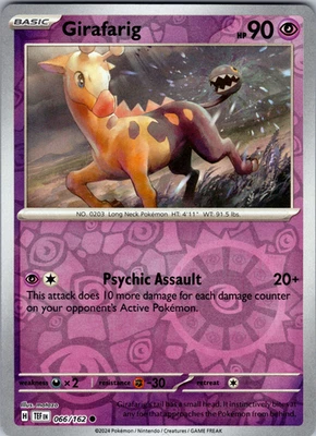 Girafarig Reverse Holo 066/162 SV05: Temporal Forces Common - NM - Image 1 of 2