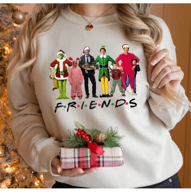 Sudadera de película de Navidad Friends vintage regalo navideño cuello redondo Foto 1 de 3