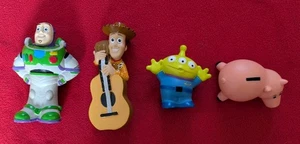Disney Pixar Toy Story Bath Toy Figure Sheriff Woody Buzz Lightyear Ham Alien X4 - Picture 1 of 3