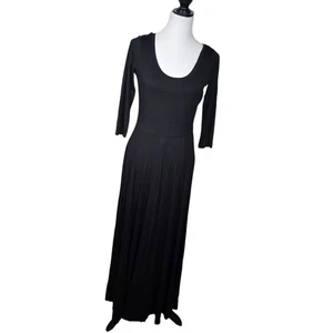 Calvin Klein Size 8 Black Long Sleeve Maxi Dress - Picture 1 of 8