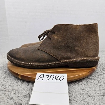 J. Crew мужской 11,5 коричневый кожаный патина повседневный креп подошва чукка загрузки Италии - Изображение 1 из 4