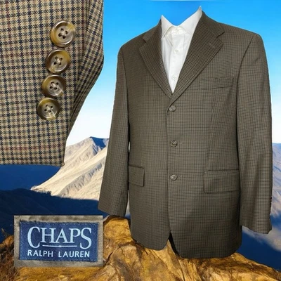 Chaps Ralph Lauren Canada Made Sport Coat Mens 38S Multicolor Wool Three Buttons - Image 1 of 4