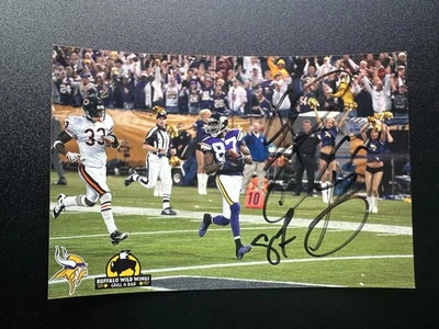 Фотография Бернарда Берриана из Миннесоты викинга буйвола с дикими крыльями с автографом - Изображение 1 из 4