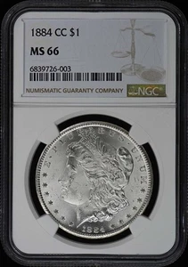 1884-CC Morgan Dollar S$1 NGC MS66 - Picture 1 of 4