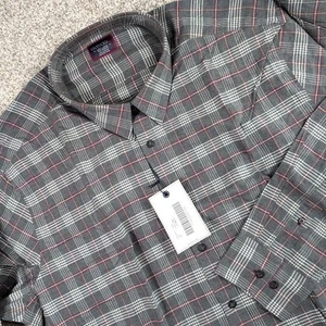 UNTUCKit Hazlitt Herren XXX-Large Tall Regular Fit grau kariert Hemd Flanell Knopf - Bild 1 von 6