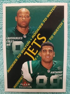 Fleer Tradition Laveranues Coles Anthony Becht Rookie #355 New York Jets 2000 radiocontrol - Imagen 1 de 4