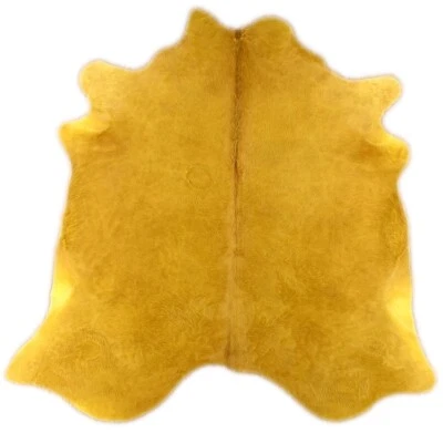KUHFELL GELB GEFÄRBT ca. 200 x 190 cm RINDER FELL TEPPICH - Bild 1 von 4