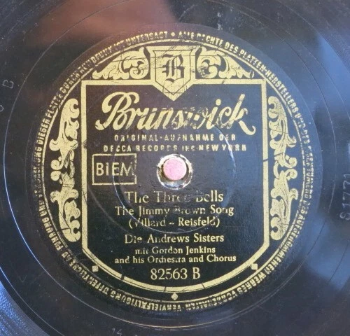 Die Andrews Sisters 78 RPM / The Three Bells & The Windmill Song  (42-0525-KT) - Bild 1 von 2