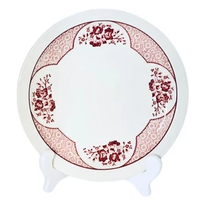 Syracuse China WAKEFIELD Econo Rim Red Flowers Restaurant Ware Luncheon Plate - Picture 1 of 7