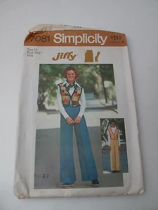 vintage simplicity sewing patterns 7081Vest Wide Pants (T) - Picture 1 of 7