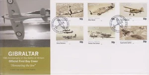 Gibraltar 2010 Battle of Britain/RAF Airplanes 70th Ann SG 1348/53 FDC AIRCRAFT - Picture 1 of 1