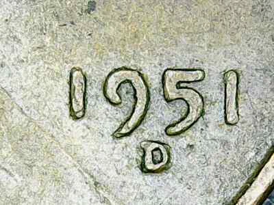 1951-D/D RPM#12 Lincoln Cent ~ XF/AU - Image 1 of 3