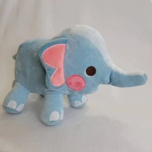 Fao Schwarz Baby Elephant Plush Blue Pink Stuffed Animal Floppy Ears 2018 15" - Foto 1 di 10