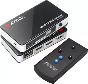 Conmutador HDMI 3 en 1 salida 4K con conmutación automática y control remoto - Imagen 1 de 4