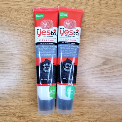 2  Yes To Tomatoes Clear Skin Detoxifying Charcoal Peel-Off Masque 2 fl oz Each Foto 1 de 4