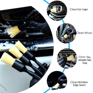 3PCS Interior Detail Brush Boar Hair Bristle Brushes Car Cleaning Detail Too _xi - Picture 1 of 9