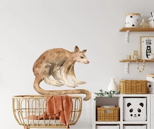 Tree Kangaroo Fabric Wall Decal Australian Jungle Zoo Animals Wall Sticker Decor - Picture 1 of 7