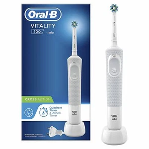 Oral-B Vitality 100 CrossAction Spazzolino Elettrico Powered By Marrone, Bianco - Foto 1 di 2