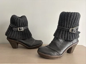 ART COMPANY Black Sweater LEATHER 771 BOOTS WOMENS 40 MADE IN SPAIN - Picture 1 of 8